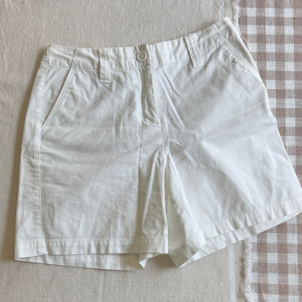 Talbots White Cotton Bermuda Shorts